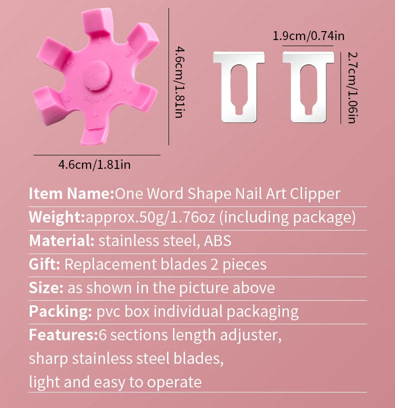 U-shaped French False Nail Scissors Acrylic Nail Clipper Adjustable Nail Tip Cutter Trimmer Manicure with Sizer Precise Cutting