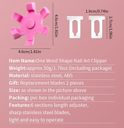 U-shaped French False Nail Scissors Acrylic Nail Clipper Adjustable Nail Tip Cutter Trimmer Manicure with Sizer Precise Cutting