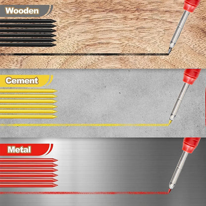 Solid Carpenter Pencil Set Deep Hole Marking Tool Pen Built In Pencil Sharpener Carpenter Lead Core Automatic Pencil Drawing Pen