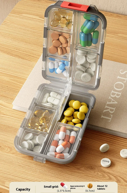 Tcare Travel Pill Organizer Moisture Proof Pills Box for Pocket Purse Daily Pill Case Portable Medicine Vitamin Holder Container