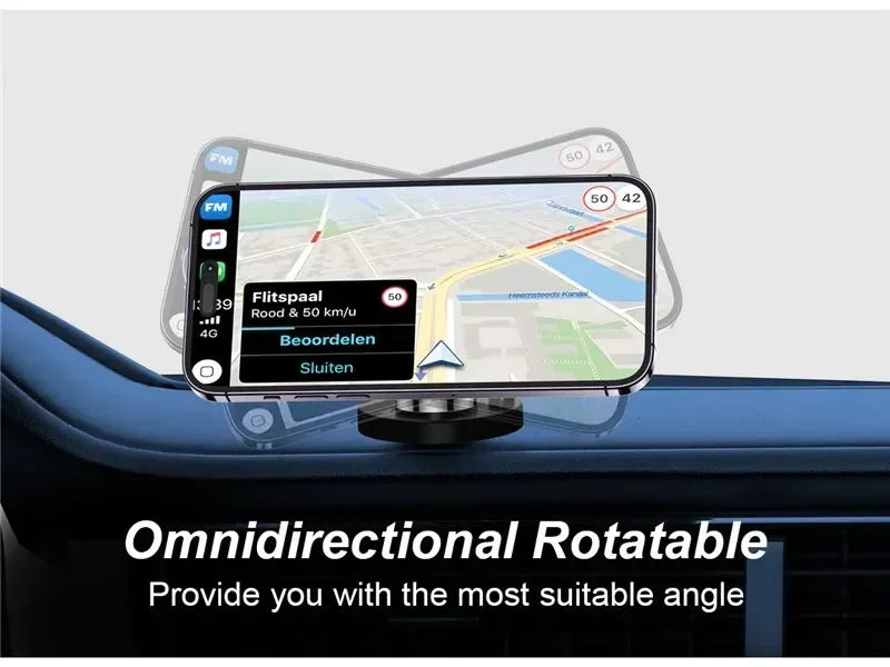 Foldable Universal Car Magnetic Holder Dashborad Alloy Magnetic Car Mount Smartphone Mobile Bracket For iPhone15 Samsung Xiaomi