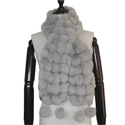 Women’s Winter Warm Rabbit Fur Scarf - 100% Genuine Natural Fur Muffler, Stylish & Cozy Cold-Weather Accessory, Hot Sale