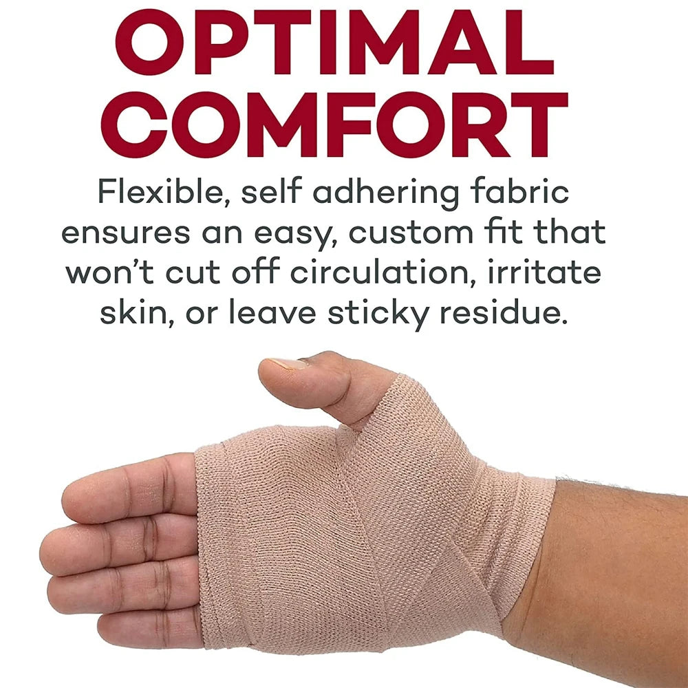 1Roll Premium Elastic Bandage Wrap – Strong Compression Bandage Wrap with Extra Clips for Sports, Sprains, Wrist, Ankle and Foot