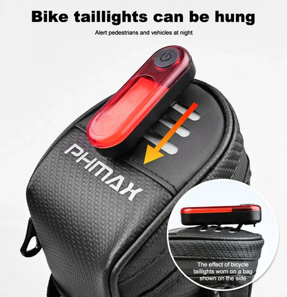 PHMAX Bike Saddle Bag Large Capacity MTB Bicycle Saddle Bag Waterproof Road Bike Rear Bag Riding Bicycle Accessories