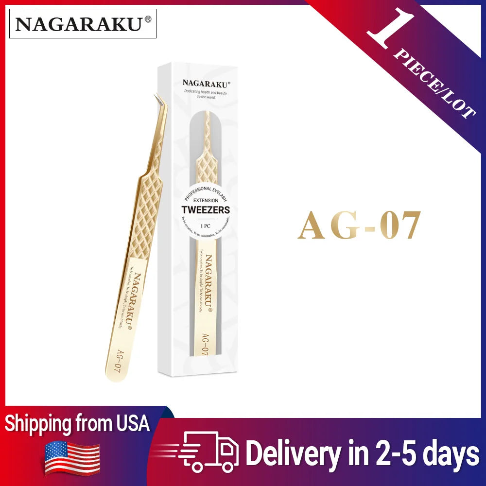 NAGARAKU AG Tweezers For Eyelash Extension Volume Fans-making Eyelash Precision Fiber Tip Tweezers Fast Shipping from USA
