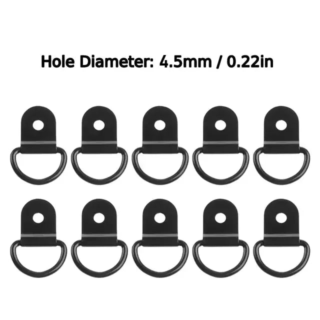 10Pcs D Rings Tie Down Anchors Ring Pull Hook Iron Lashing Ring Load Fit for For Car Truck Trailer RV Van Boat Cargo Accessories
