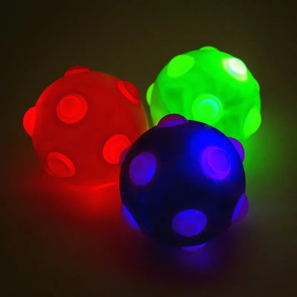 Dog Toy Glowing Ball LED Puppy Balls Flashing Elastic Ball Toy Pet Color Light Ball Interactive Toys For Cats Small Dogs Child