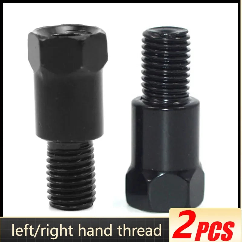 1 Pair Black Silver Motorcycle Rear Mirror Adapters M10 10MM Clockwise Anti-clockwise Right Left Hand Thread Changing Screw