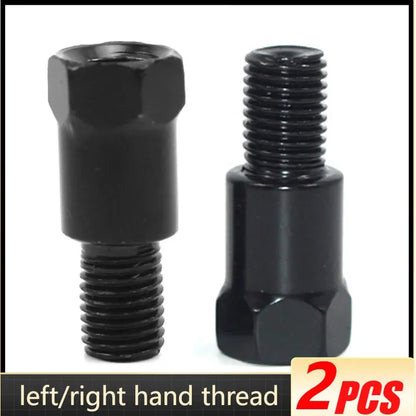 1 Pair Black Silver Motorcycle Rear Mirror Adapters M10 10MM Clockwise Anti-clockwise Right Left Hand Thread Changing Screw