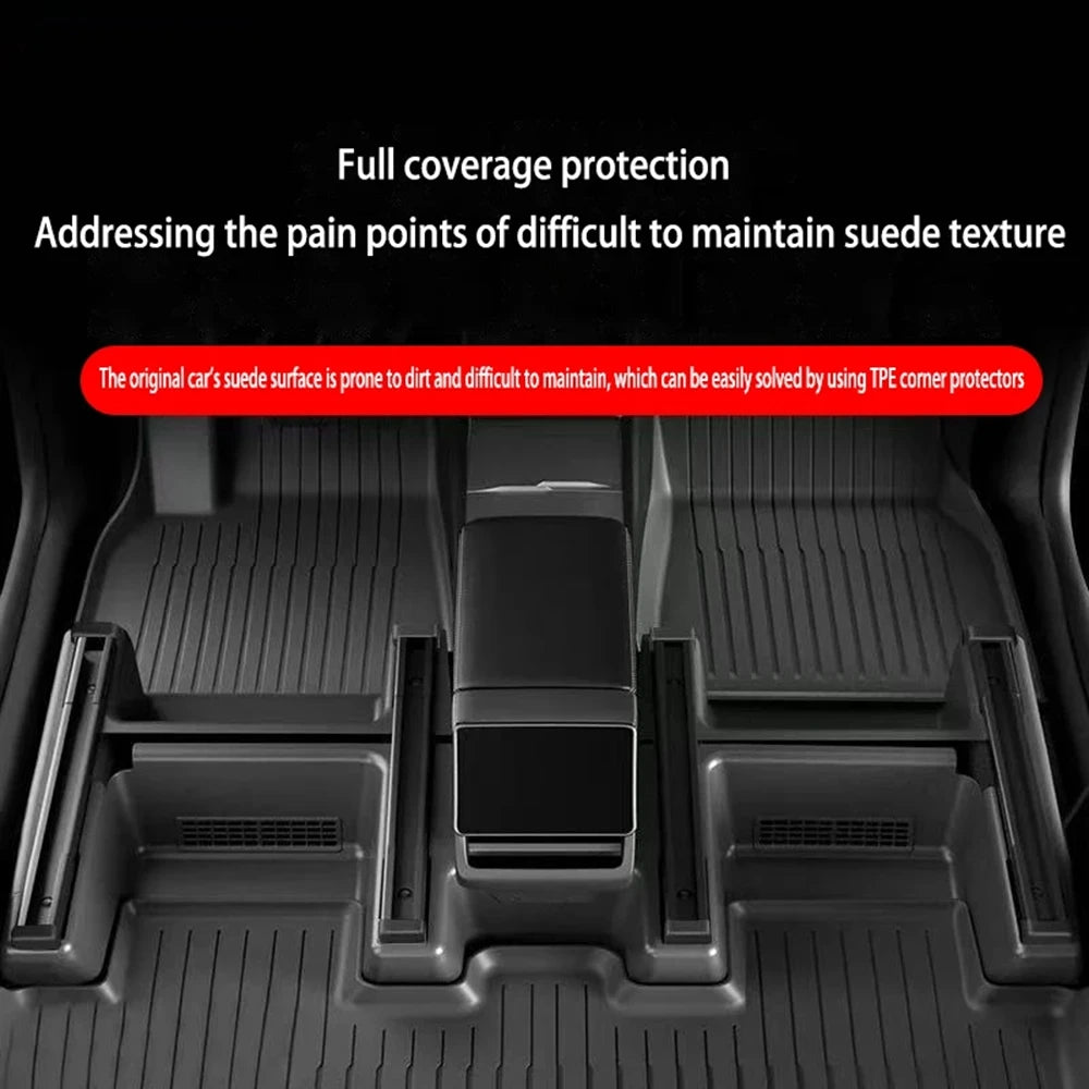 For Tesla Model Y Juniper 2025 2026 Under Seat Corner Guard Seat Slide Rail Protector Cover Anti-Kick Decor Flocking Accessories