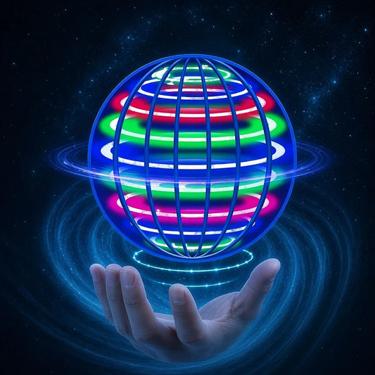 Hand Controlled Flying Ball with Colorful LED Lights, 360° Rotating Suspension Orb, Indoor Outdoor Sports Toy for Teens & Adults