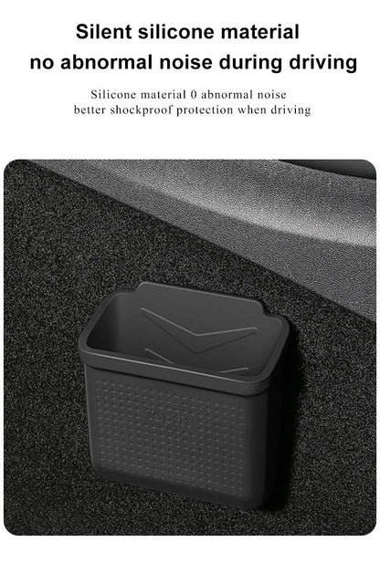 Silicone Car Storage Box For Tesla Model 3 Y S X 2017-2022 2023 Hidden Organizer Tray Bag Box Phone Coin Holder Auto Accessories
