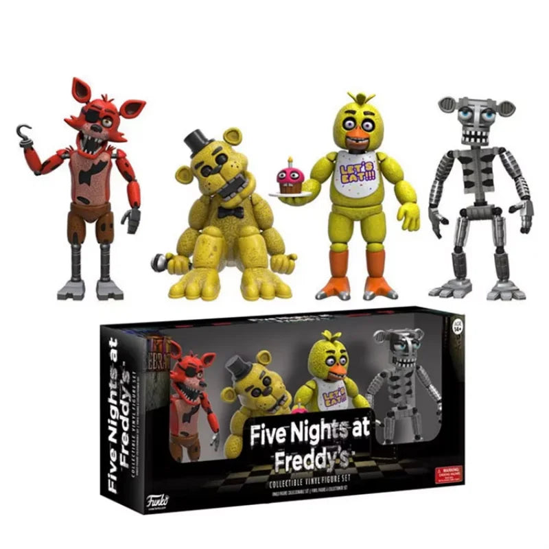 FNAF 4pcs/set Freddy Bonnie Chica Foxy Nightmare Balloon Boy Action Figure Collection Model Vinyl Figurine Doll Toys