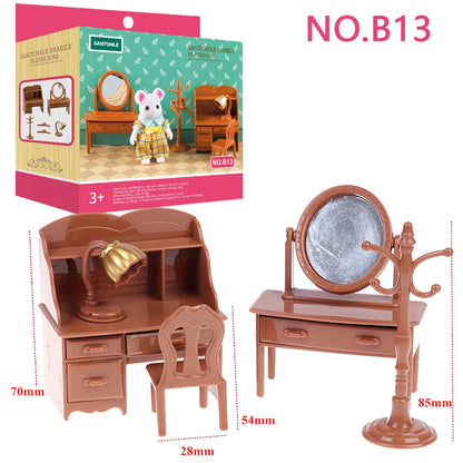 Miniature Furniture 1:12 Dollhouse Kitchen Livingroom Bedroom Set DIY Scene Doll Play Decoration Girl Toy House Gift