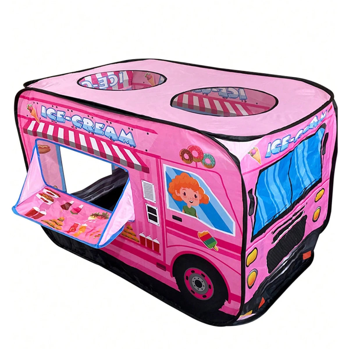 Foldable Kids Indoor Outdoor Tent Game House Car Shaped House Hiding House with Opening Shooting Game for Kids Boys Girls Girft