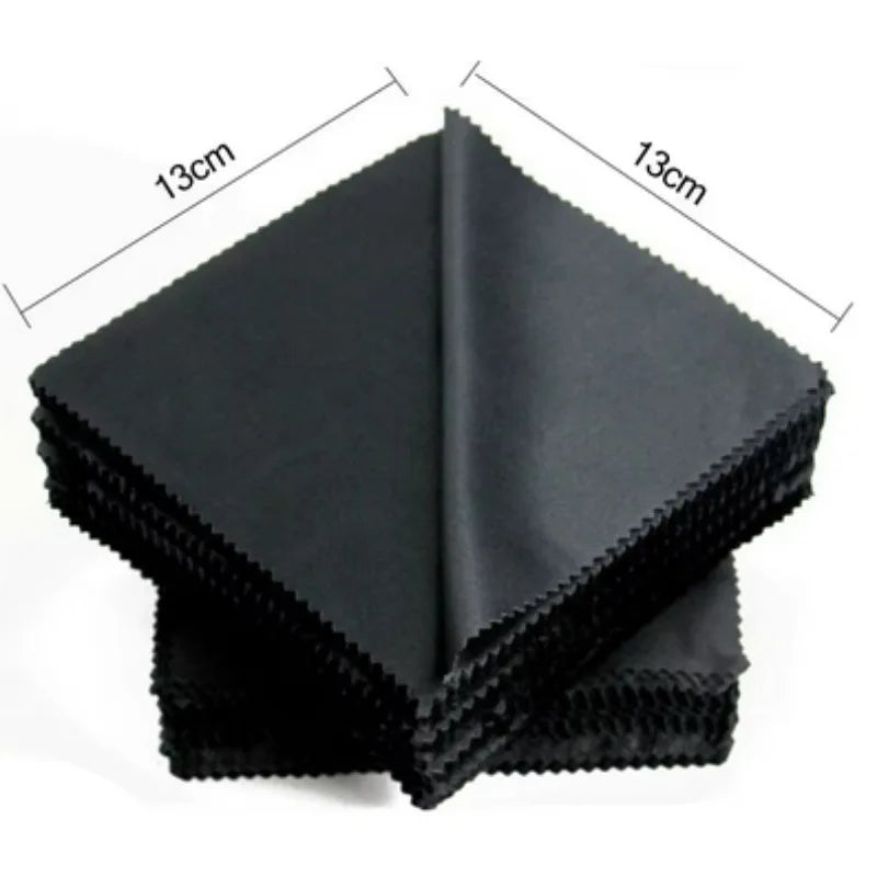 20pcs/lot Black Microfiber Cycling Sunglasses Eyeglasses Cleaning Cloth Glasses Eyewear Clean Lens Cloth Accessories