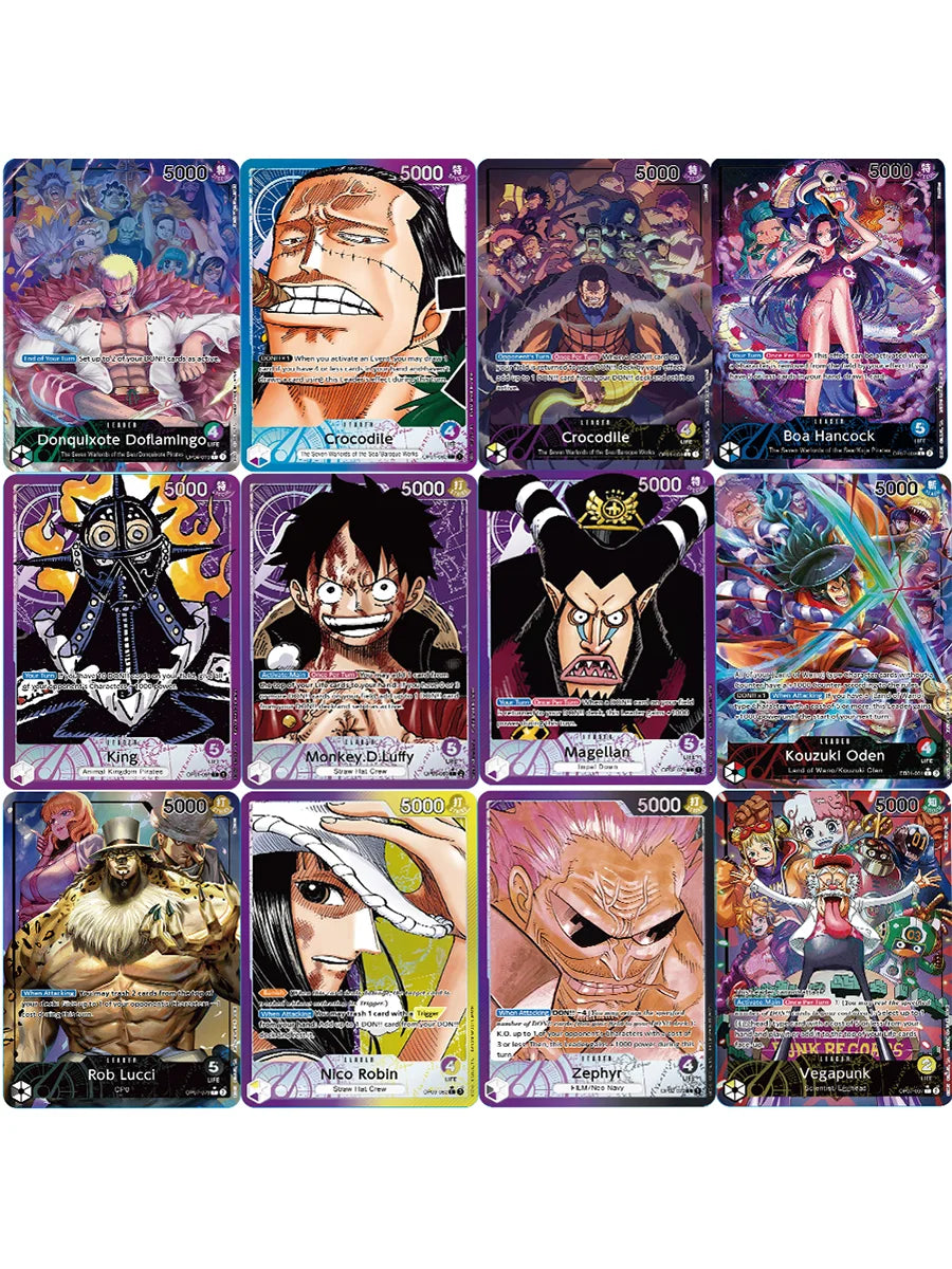 One Piece OPCG Anime Card English Version Monkey.D. Luffy Magellan Donquixote Doflamingo Game Anime Collection Proxy Cards toys