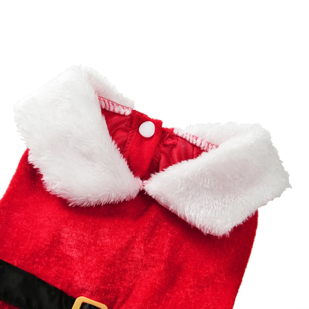 Cute Pet Dresses Christmas Festival Party Costume For Small Dogs Cats Red Princess Skirt Gifts Yorkshire French bulldog Clothes