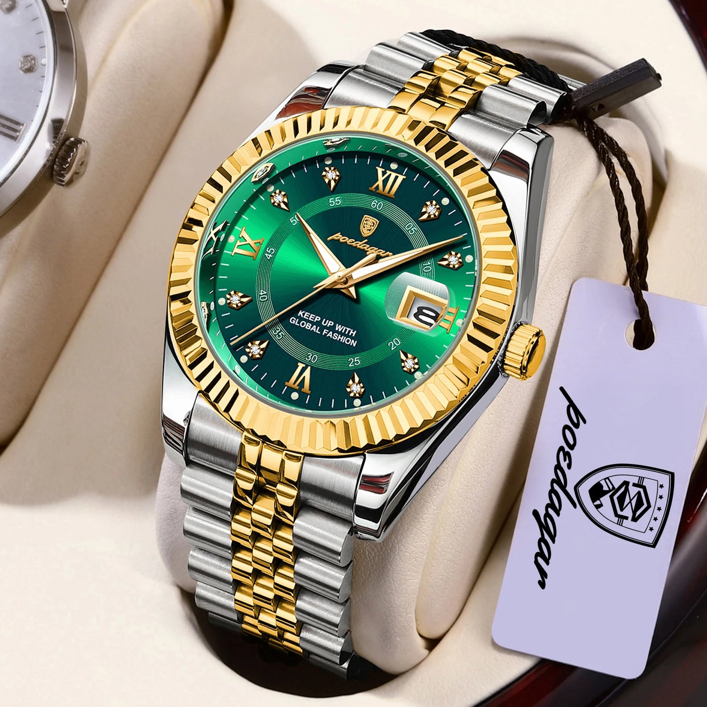 POEDAGAR Original Men Wristwatch Waterproof Luminous Date Business Man Clock Stainless Steel Quartz Military Men's Watches Reloj