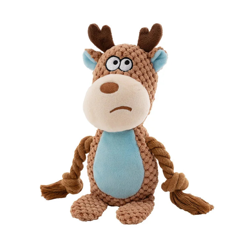 Stuffed Raw Small Dog Plush Interactive Toys Indestructible Bite Resistant Sound Puppy Toys Squeaky Dogs Rattle For Pet Supplies