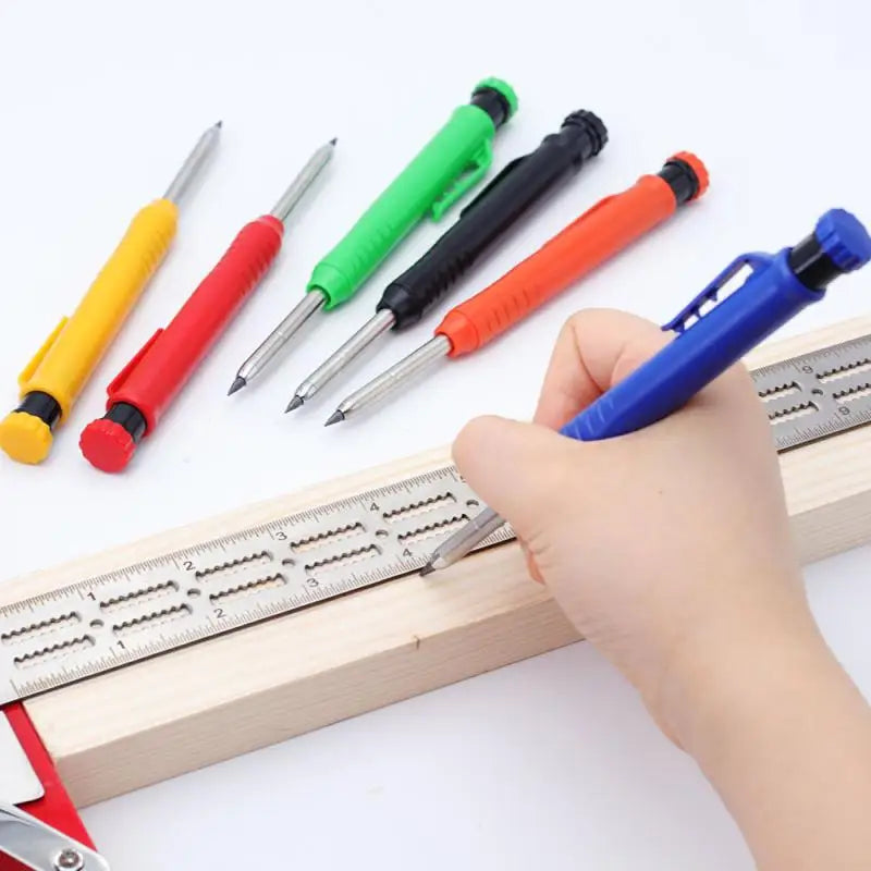 6Pcs Engineering Drawing Woodworking Marking Mechanical Pencils, 2.8mm Long Head Carpenter Pencil, Applicable Construction Works