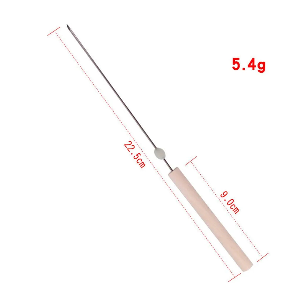 1pc 22.5cm Worm Baiting Needle Driller No-Escaping Hook Needle Quick Earthworm Hooking Needle Pins Hollow Gas Needle FishingTool
