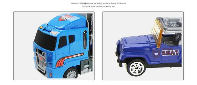 10 In 1 Construction Toys Truck Storage Die-cast Vehicle Transporter Car Set Excavator Dump Truck Digger Backhoe for Kids Gift