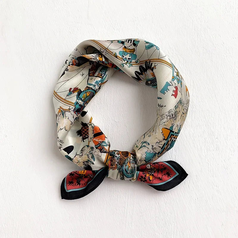 Scarf 100% Silk Bandana Women Square Scarves Wrap Kerchief Spring Fashion Luxury High Quality Headband Hijab Shawls 2026