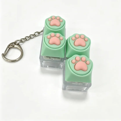 Cute Cat Paw Silicone Fidget Keychain Stress Relief Toy Portable Decor Gift For Mechanical Keyboard Lovers