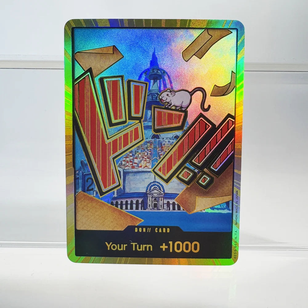 1PCS/30Pcs One Piece TCG GOLD DON!! Anime Collection Cards PRB-01 Foil English SUPER PARALLEL FOIL NM Refraction The Gift