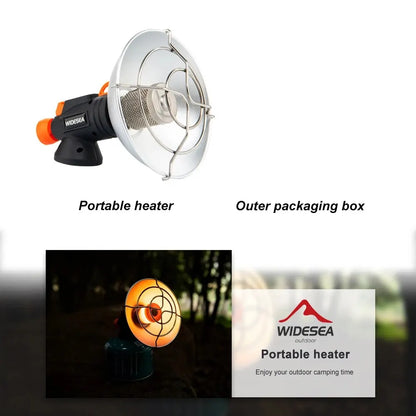 Widesea Camping Heater Portable Stainless Steel Fireplace for Winter Outdoor Stove Hiking Gas Burner Heating Survival Equipment