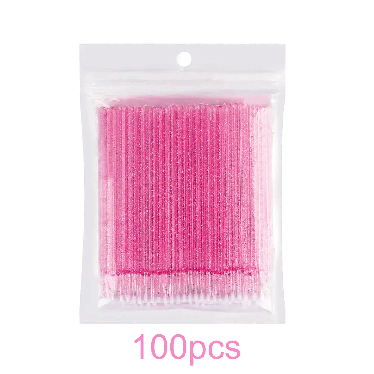 100/500Pcs Crystal Micro Applicator Brush for Eyelash Extension, Micro Cotton Swabs, Lips Mascara Wands Pink Microbrush LAUKISS