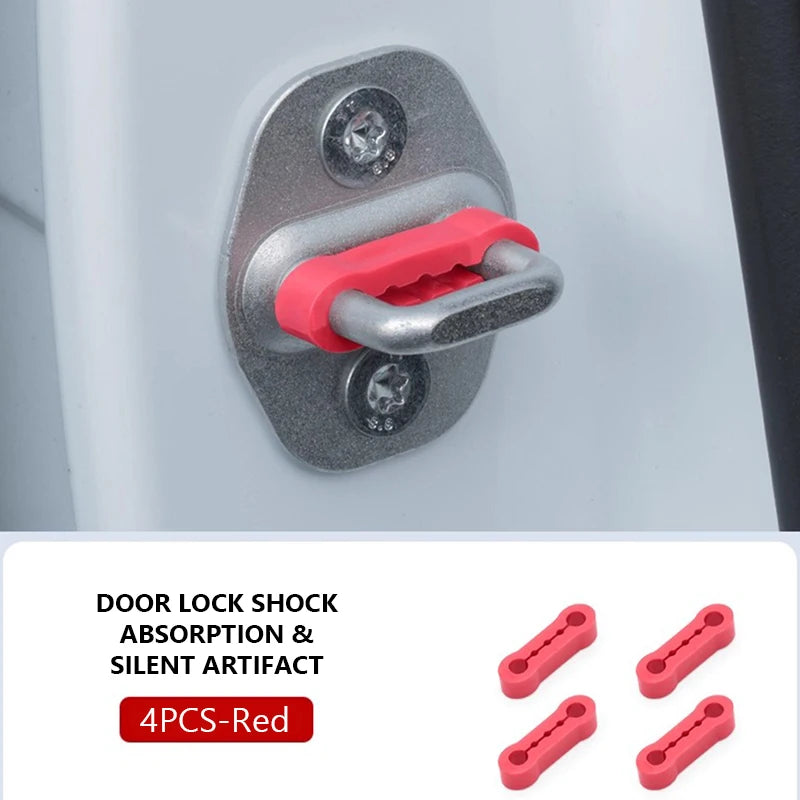 4pcs Car Door Shock Absorber Universal Car Door Buckle Soundproof Deadener Damper Cushion Anti-Vibration Buffer Pad