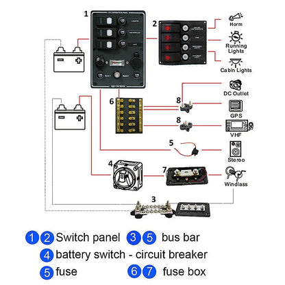 Bus Bar Terminal Block Battery Power Stud Junction M6 M8 BusBar Heavy Duty Power Distribution Stud for Car Truck RV Boat