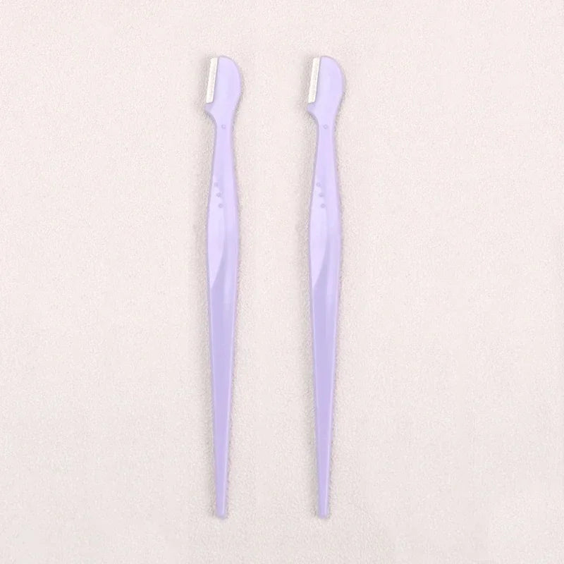 Karsyngirl 2/3/5Pcs Straight Handle Round Head Eyebrow Trimmer Beauty Tools Beginner Anti-scratch Eyebrow Trimmer Eyebrow Razor