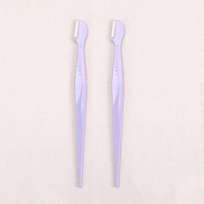 Karsyngirl 2/3/5Pcs Straight Handle Round Head Eyebrow Trimmer Beauty Tools Beginner Anti-scratch Eyebrow Trimmer Eyebrow Razor