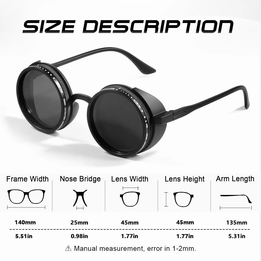 CRIXALIS Handmade ND Adjustable Sunglasses 1~9 Manual Dimming Glasses Fishing Filter UV400 Retro Steampunk Polarized SunGlasses
