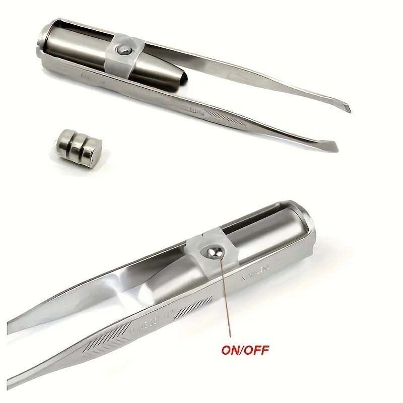 1/2pcs Upgraded LED Light Brow Tweezers Tool with Intelligent Design for Perfect Eyebrow Shaping and Fake Lash Application