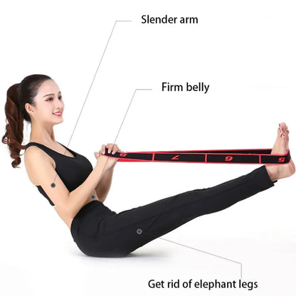 8/10 Sections Dance Resistance Band Yoga Stretching Pilates Fitness Digital Elasticity Elastic Stretch Training Tension Belt