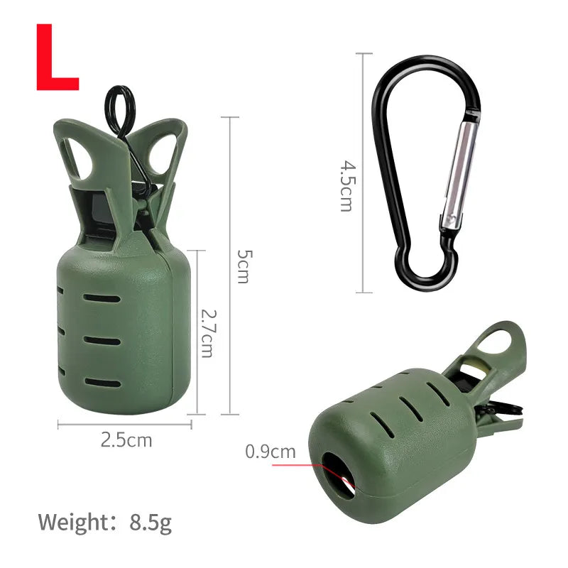 L+M Size Squid Jig Protector Set Octopus Egi Hook Cover Cuttlefish Umbrella Lure Cap Wood Shrimp Bait Tackle with Carabiner