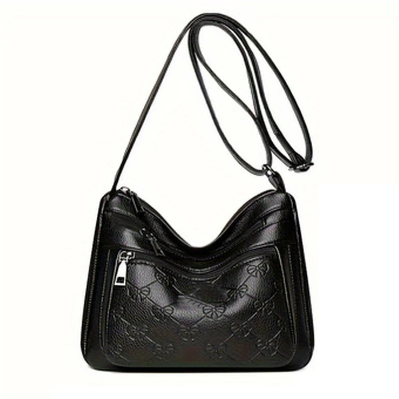 Women's Stylish Crossbody Shoulder Bag with Bow Print Decoration Practical for Daily Casual Outings Commute