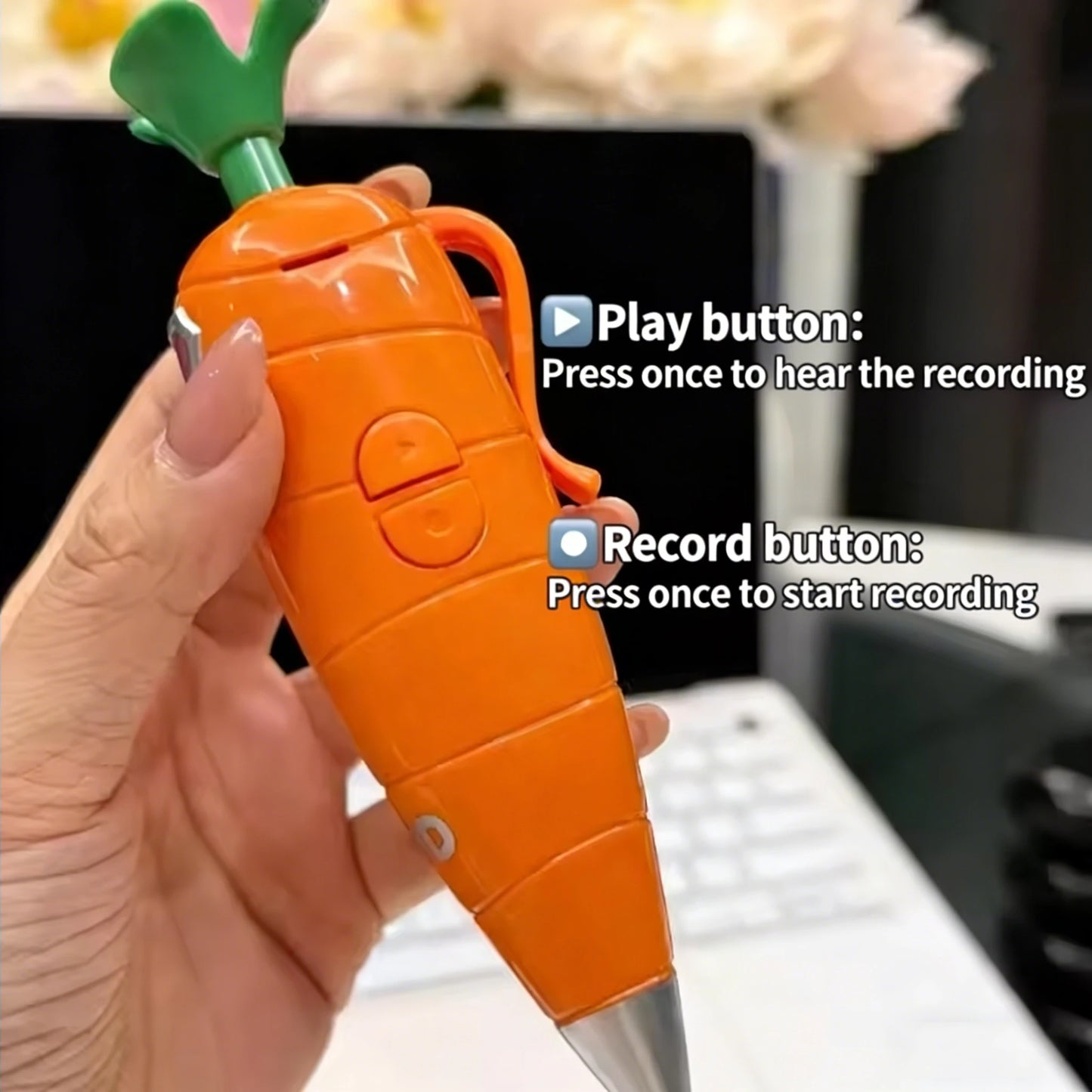 Disney Zootopia 2 Carrot Recorder Pen | Judy & Nick Style for Kids | 60s Mini Recorder | 2-in-1 Gel Pen Stationery