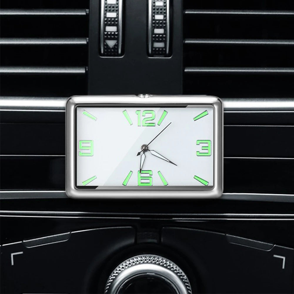 Auto Fashion Square Watch Car Clock Interior Decoration Self-adhesive Electronic Vent Clip Watch Automobile Quartz Clock