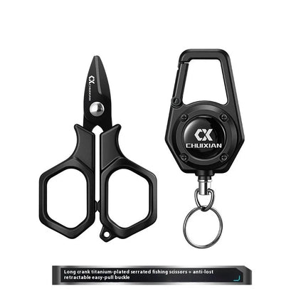Portable Titanium Plated Fishing Scissors for Hanging Strings, PE Line Fishing Line, Dali Ma Stainless Steel Lure Scissors