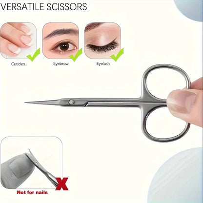 2pcs Stainless Steel Precision Curved Scissors for Manicure and Pedicure Ergonomic Design for Dead Skin,Hangnail,Callus Removal
