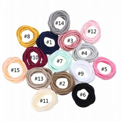 10pcs/lot Nylon Headband Baby Girl Accessories For Children's Hair Elastic Bands For Girls Toddler Headdress Baby Turban