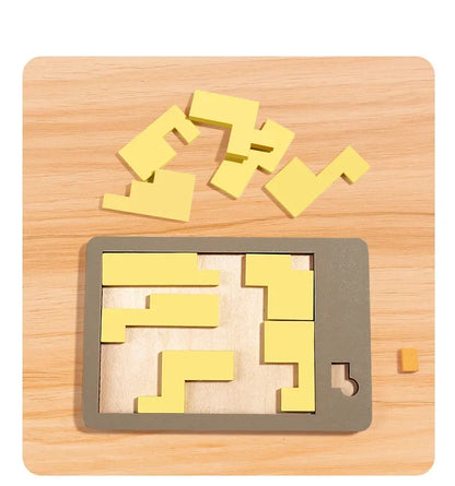 Wooden Geometric Puzzles Challenge Impossible Brain Burning Decompression IQ Mind Brain Teaser Jigsaw Puzzle for Adults Kids