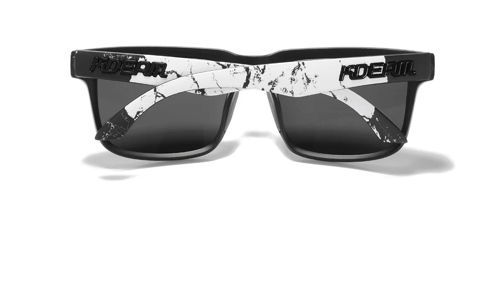 KDEAM Men's Polarized Sunglasses Square Casual Outdoors Sun Glasses Women Unisex Sunglass For Couple With Zipper Case