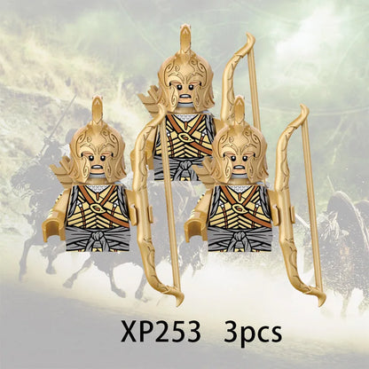 3pcs Lord Rings Elves Orcs Army Dwarf Rohan Mini Action Toy Figures Building Blocks Assembly Toys for Kids Birthday Gift