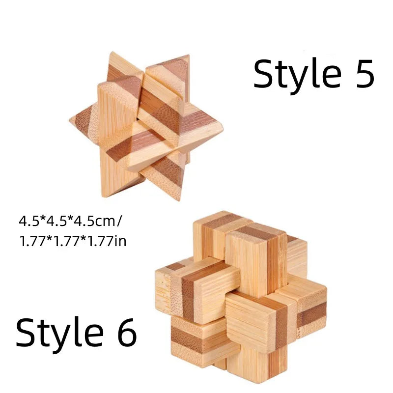 New Wooden Kong Ming Lock Lu Ban Lock IQ Brain Teaser Educational Toy Children Montessori 3D Puzzles Game Unlock Toys Kid Adult